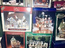 $1000 Huge Lot Of Vintage Christmas Village Town Decorations Light Up Houses Old