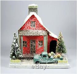 10.5 Special Delivery Red House Christmas Village with Pick Up Truck Ornament