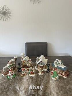 12pc Vtg Mercuries Santa's Christmas Village 1991 Set Light Up Excellent Shape