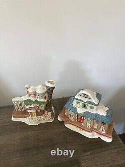 12pc Vtg Mercuries Santa's Christmas Village 1991 Set Light Up Excellent Shape