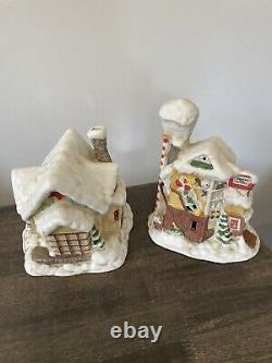 12pc Vtg Mercuries Santa's Christmas Village 1991 Set Light Up Excellent Shape