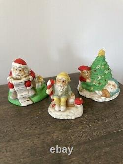 12pc Vtg Mercuries Santa's Christmas Village 1991 Set Light Up Excellent Shape