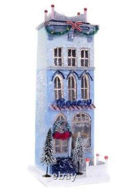 16 Cody Foster Snowy Putz House Blue Bakery Shop Trees Vntg Christmas Decor