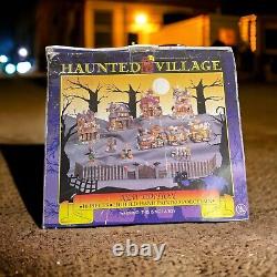 16 Piece Lighted Haunted Village Lighted Hand Painted Porcelain