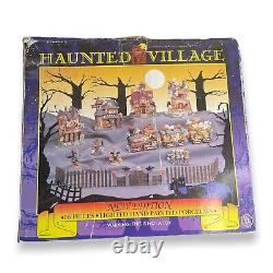 16 Piece Lighted Haunted Village Lighted Hand Painted Porcelain