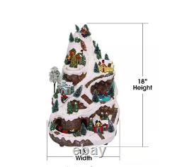 18 in. Tall Animated Winter Wonderland Set with LED Light and Music US STOCK