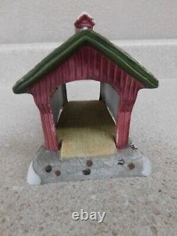 1991 Lemax Covered Oak Ridge Bridge Ceramic Christmas Village Figure