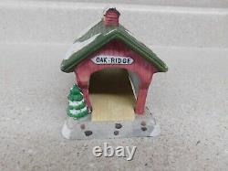 1991 Lemax Covered Oak Ridge Bridge Ceramic Christmas Village Figure