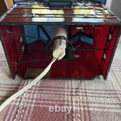 1994 Century Classics Stained Glass Light Big Red Lighthouse Centuryville VTG