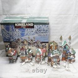 1997 Kirkland Christmas 37 Piece Lighted Victorian Village VTG 7 Complete Set