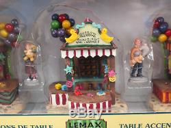 2004 Lemax Village Collection 5pc. Carnival Kiosks & Figurines Table Accents Set
