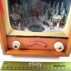 2012 Roman Animated Musical Christmas TV Moving Skaters & Winter Village Scene