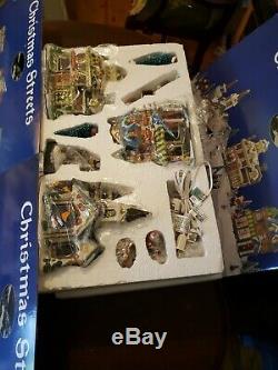 27 pc Lighted Christmas Village House Set with back drops by Big Lots Dept 360