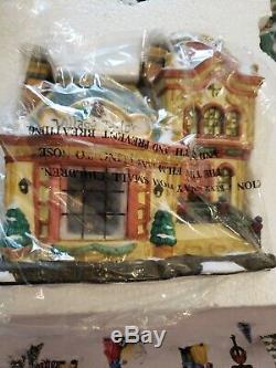 27 pc Lighted Christmas Village House Set with back drops by Big Lots Dept 360