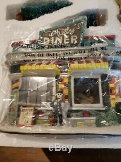 27 pc Lighted Christmas Village House Set with back drops by Big Lots Dept 360