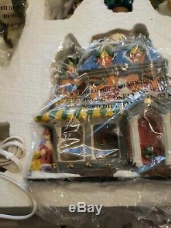 27 pc Lighted Christmas Village House Set with back drops by Big Lots Dept 360