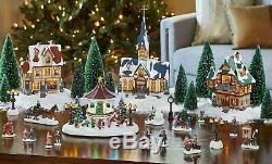 30 Piece Christmas Village Set Decoration Houses with Lights & 8 Songs Music