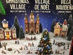 30 Piece Christmas Village with LED Lights and Music Plays 8 Tunes Free Shipping