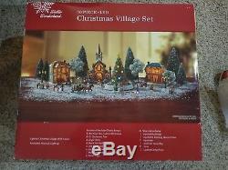30-Piece LED Christmas Village Set Polyresin and Plastic Collection Features