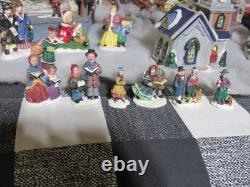 35pc Vintage Ceramic Christmas Village Houses Church Blacksmith Shops Bridge U41