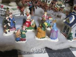 35pc Vintage Ceramic Christmas Village Houses Church Blacksmith Shops Bridge U41