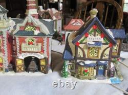 35pc Vintage Ceramic Christmas Village Houses Church Blacksmith Shops Bridge U41