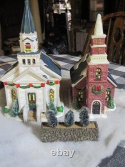 35pc Vintage Ceramic Christmas Village Houses Church Blacksmith Shops Bridge U41