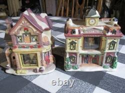 35pc Vintage Ceramic Christmas Village Houses Church Blacksmith Shops Bridge U41