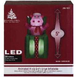 5' Lighted LED Santa Hippo Lawn Inflatable Fun Christmas Outdoor Holiday Decor