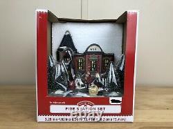 8 House Set of Holiday Time Light Up Christmas Village Houses