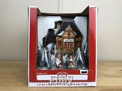 8 House Set of Holiday Time Light Up Christmas Village Houses