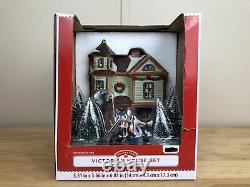 8 House Set of Holiday Time Light Up Christmas Village Houses