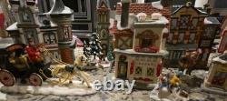 8 Pcs CHRISTMAS Village Church, Candy, Horse & Carriage DEPARTMENT Store