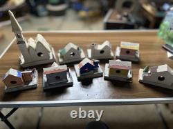 9 Vintage Christmas Cardboard Putz Houses made in Japan