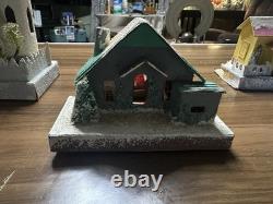 9 Vintage Christmas Cardboard Putz Houses made in Japan