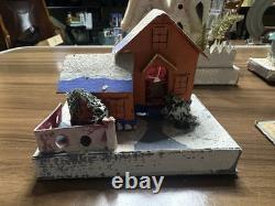9 Vintage Christmas Cardboard Putz Houses made in Japan