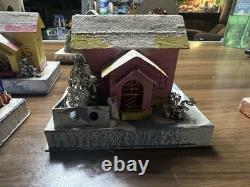 9 Vintage Christmas Cardboard Putz Houses made in Japan