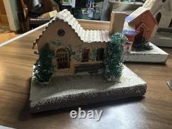 9 Vintage Christmas Cardboard Putz Houses made in Japan
