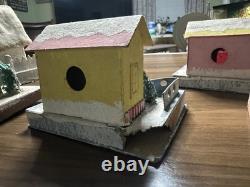 9 Vintage Christmas Cardboard Putz Houses made in Japan