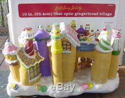 Animated Christmas Fiber Optic Music & Motion Gingerbread Village Lg & Ornate