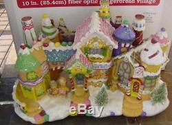 Animated Christmas Fiber Optic Music & Motion Gingerbread Village Lg & Ornate