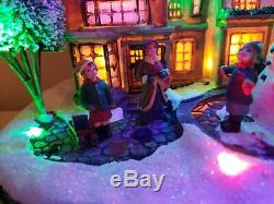 Animated Christmas House Village led lighted musical Scene Holiday Trim a Home