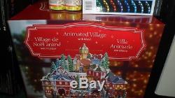 Animated Christmas Village with Lights, Music Rotating Tree Train Free Shipping