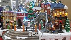 Animated Christmas Village with Lights, Music Rotating Tree Train Free Shipping