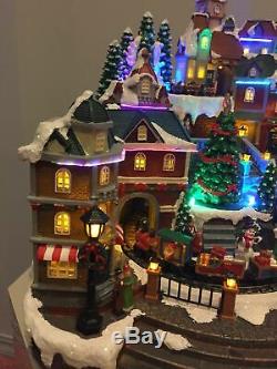 Animated Large Christmas Village w Train NEW Costco