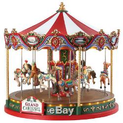 Animated Lemax Christmas Village Accessory The Grand Carousel Table Decoration