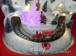 Animated Lighted Musical Snow Winter White Christmas Village With Revolving Train