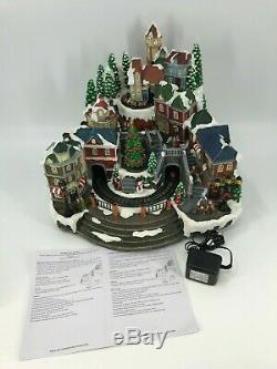 Animated Musical Box Ornate Detailed Large Christmas Village Train Scene #MAS2