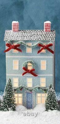 Anthropologie George & Viv Light-Up Holiday Village Townhouse Row House Glitter