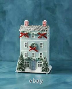 Anthropologie George & Viv Light-Up Holiday Village Townhouse Row House Glitter